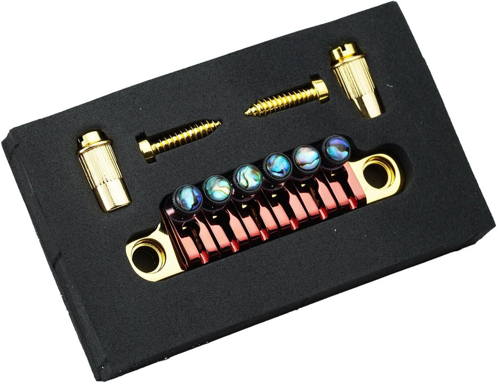 Adjustable Fine-Tuning Zinc Alloy Guitar Bridge Tailpiece with Studs Replacement
