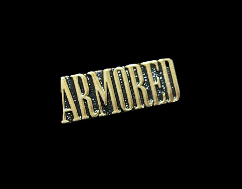 ARMORED TEXT MILITARY HAT PIN
