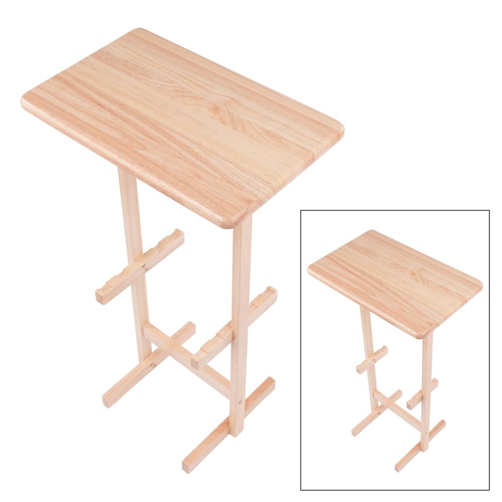 Riley Snack Table Rack in Natural Finish