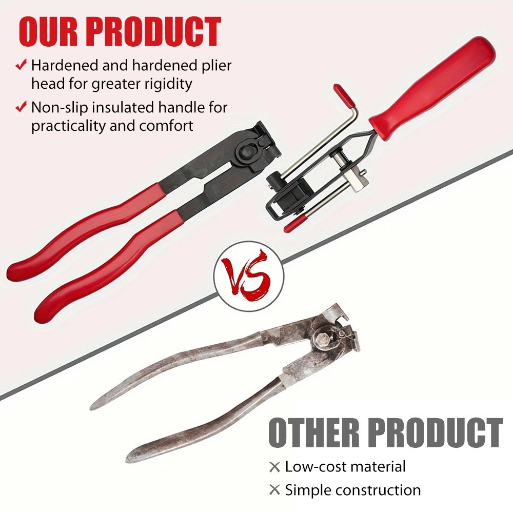 14PCS CV Joint Boot Clamp Pliers with CV Boot Clamps Kit Ear Type Banding Tools