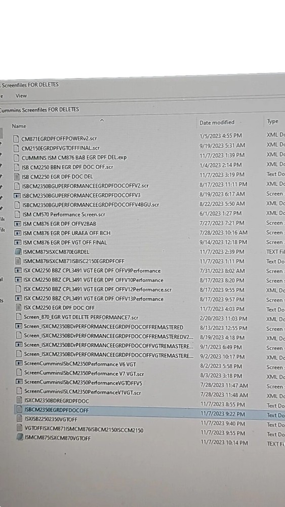 Cummins Screenfiles