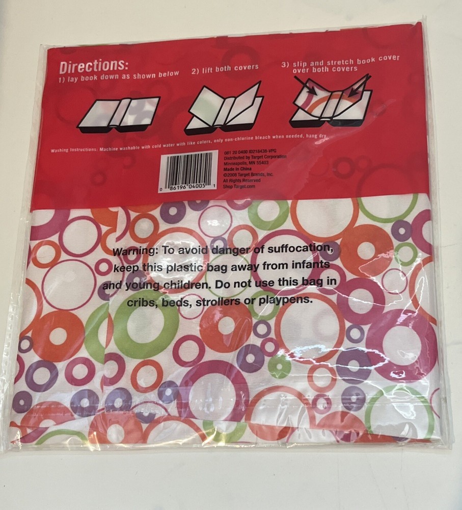 4 New Target School Stretchable Bookcovers Washable Fabric Reusable Text Binder