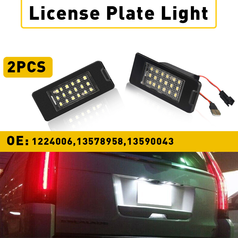2x For 2015-2020 Chevy Tahoe Suburban GMC Yukon LED License Plate Light Tag Lamp