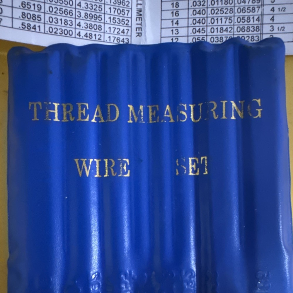 Thread Measuring Wire Set Conversion Chart Metric US Thread Inspection Tool