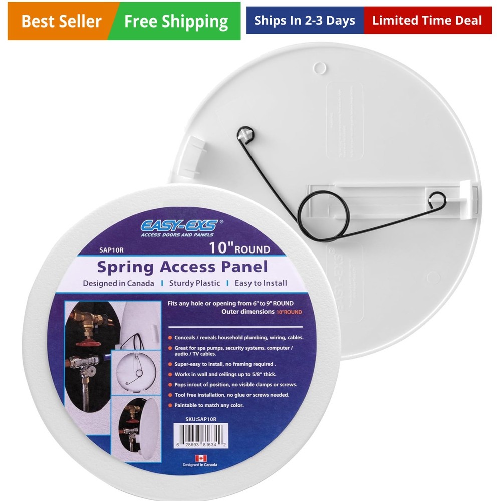 10" Round Access Panel for Ceiling and Wall - Adjustable from 6 to 9 inches -...