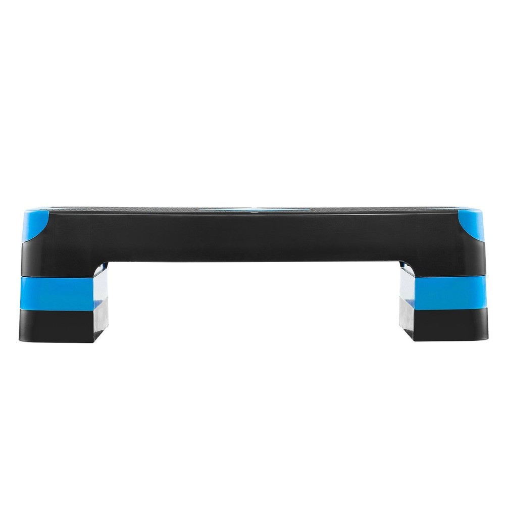 Efficient Workout Step Deck 28in 4 Height Combos Floor-Protection Blue