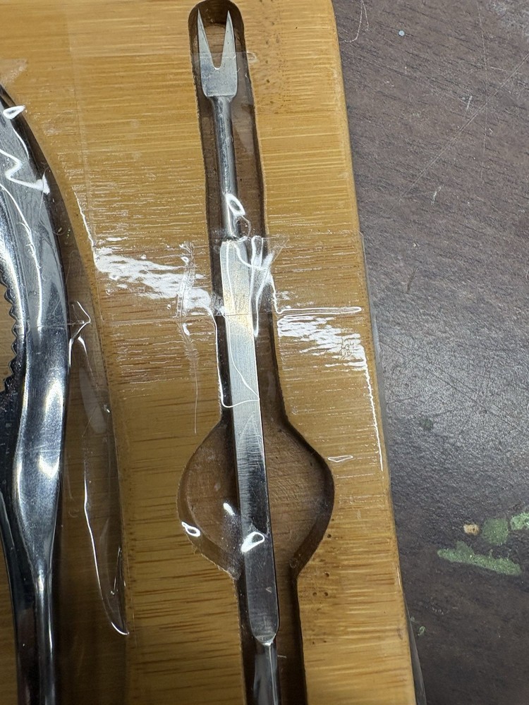 Bamboo Nut cracking Set With Bowl And Tools