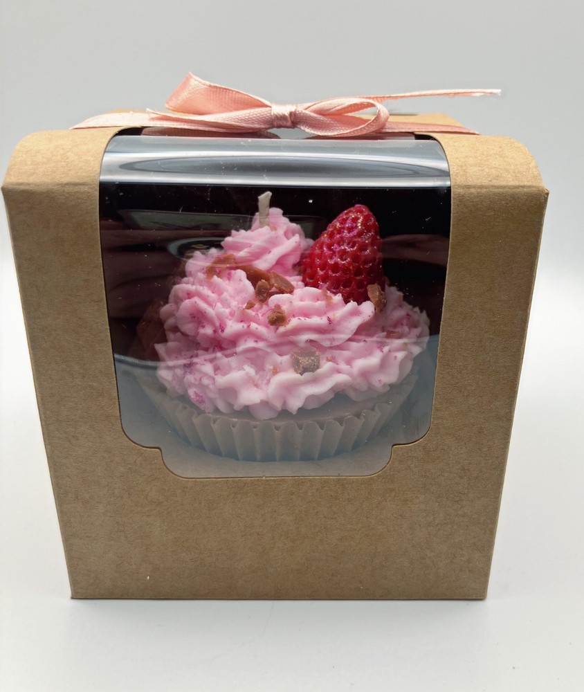 Strawberry Chocolate Cupcake Candle