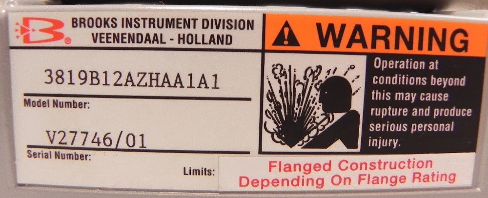 Brooks Variable Area Flowmeter 1" MT 3819