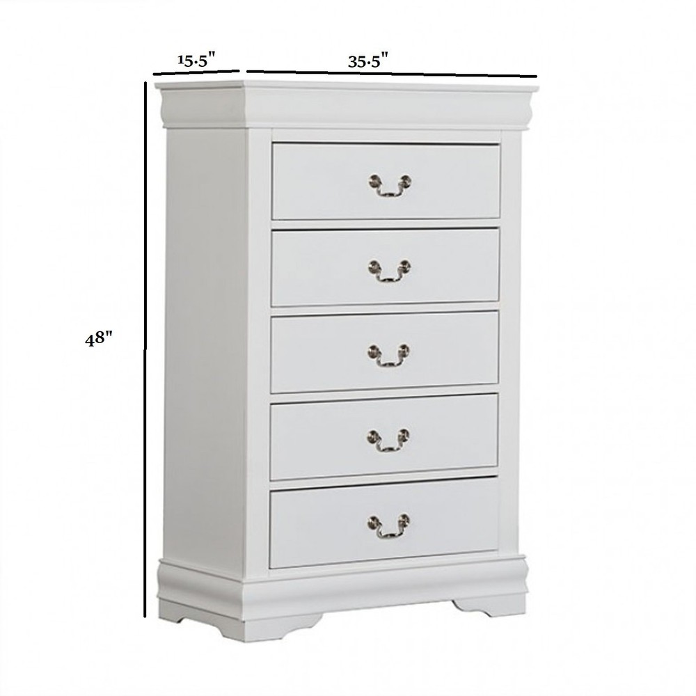 Louis Philippe Queen Size 3pc Bed Nightstand Chest Set Transitional Style