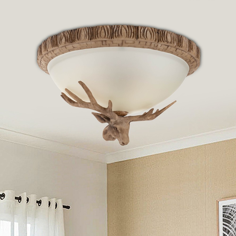 Ceiling Light, Flush Mount Lighting Fixture, 3-Light Ceiling Light Light Brown