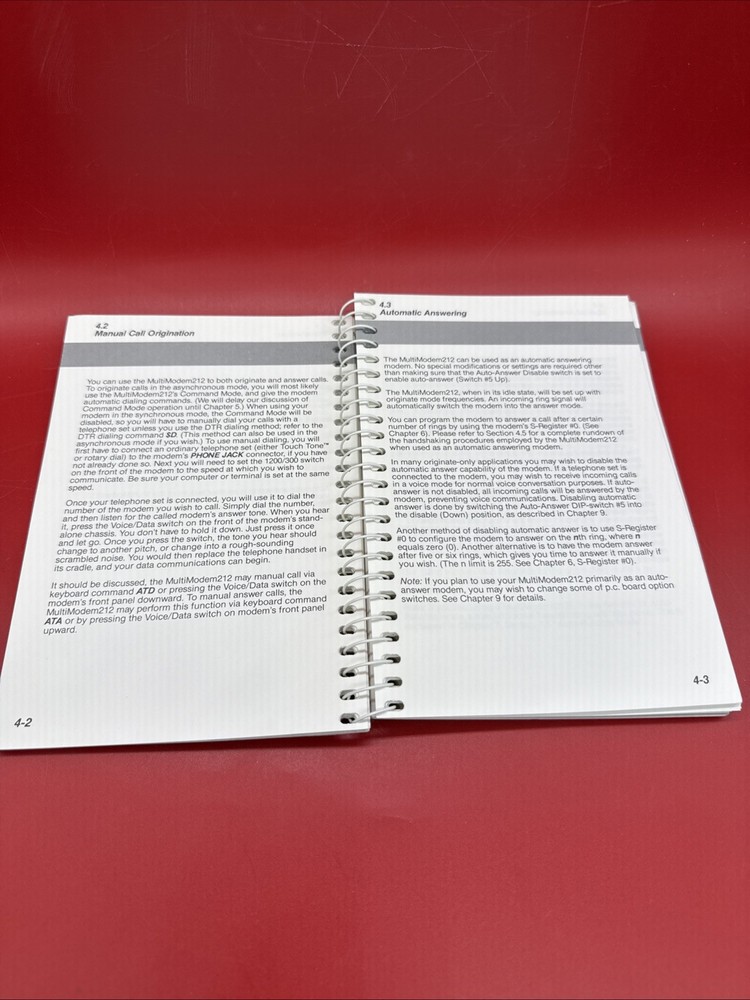 MultiTech Systems Multi Modem 212 212E Owner’s Manual Computer Vintage