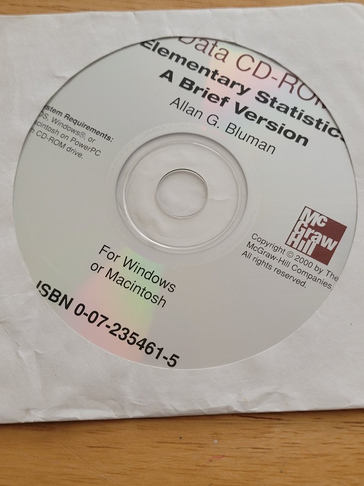 Elementary Statistics: A Brief Version Data CD-ROM Only - No Book.