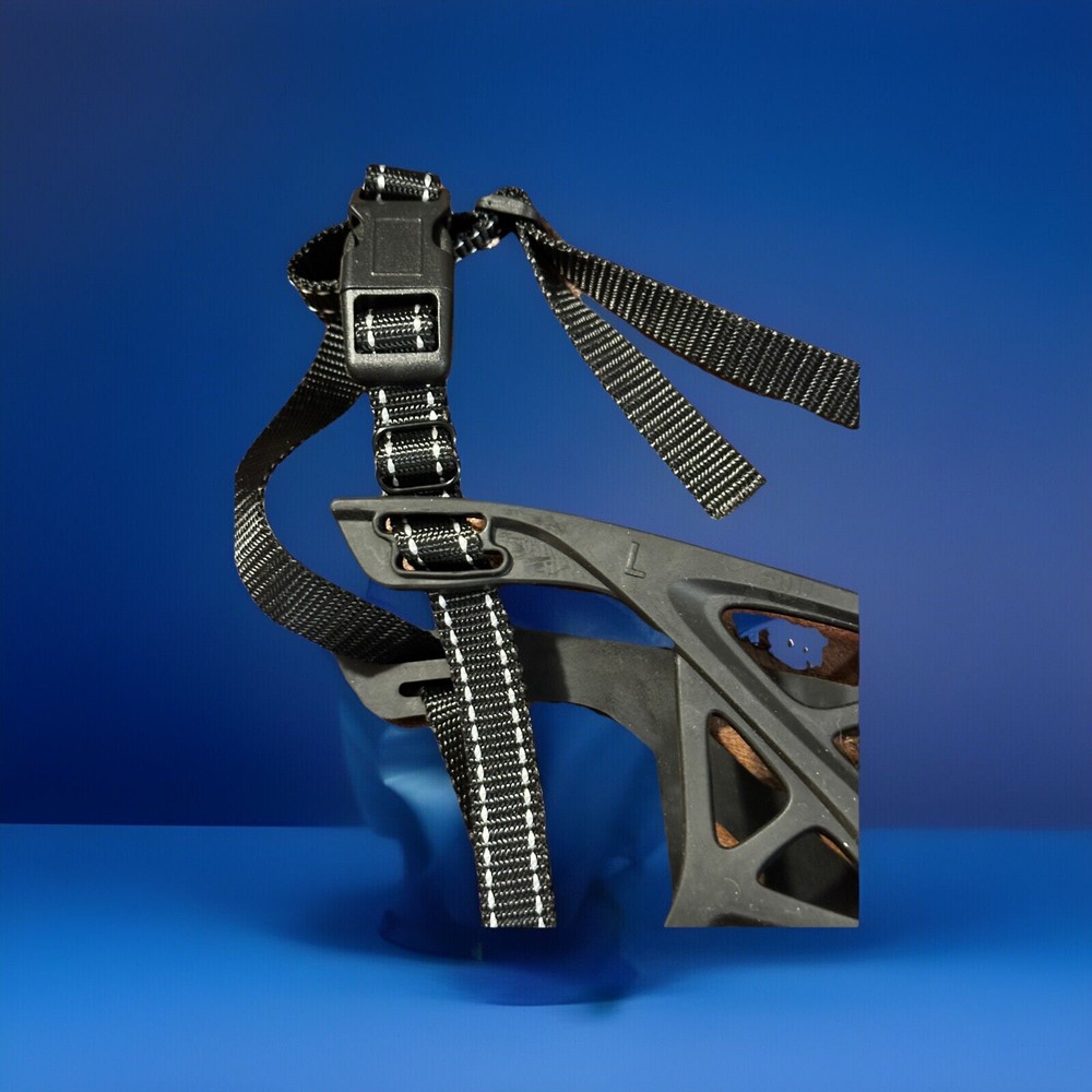 Dog Rubber Muzzle Soft Basket Black Size Large Adjustable Nylon Strap EUC