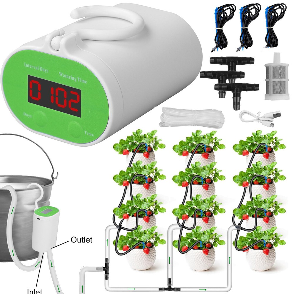 Rechargeable Automatic Watering Irrigation System With Timer Pump For 12 Plants