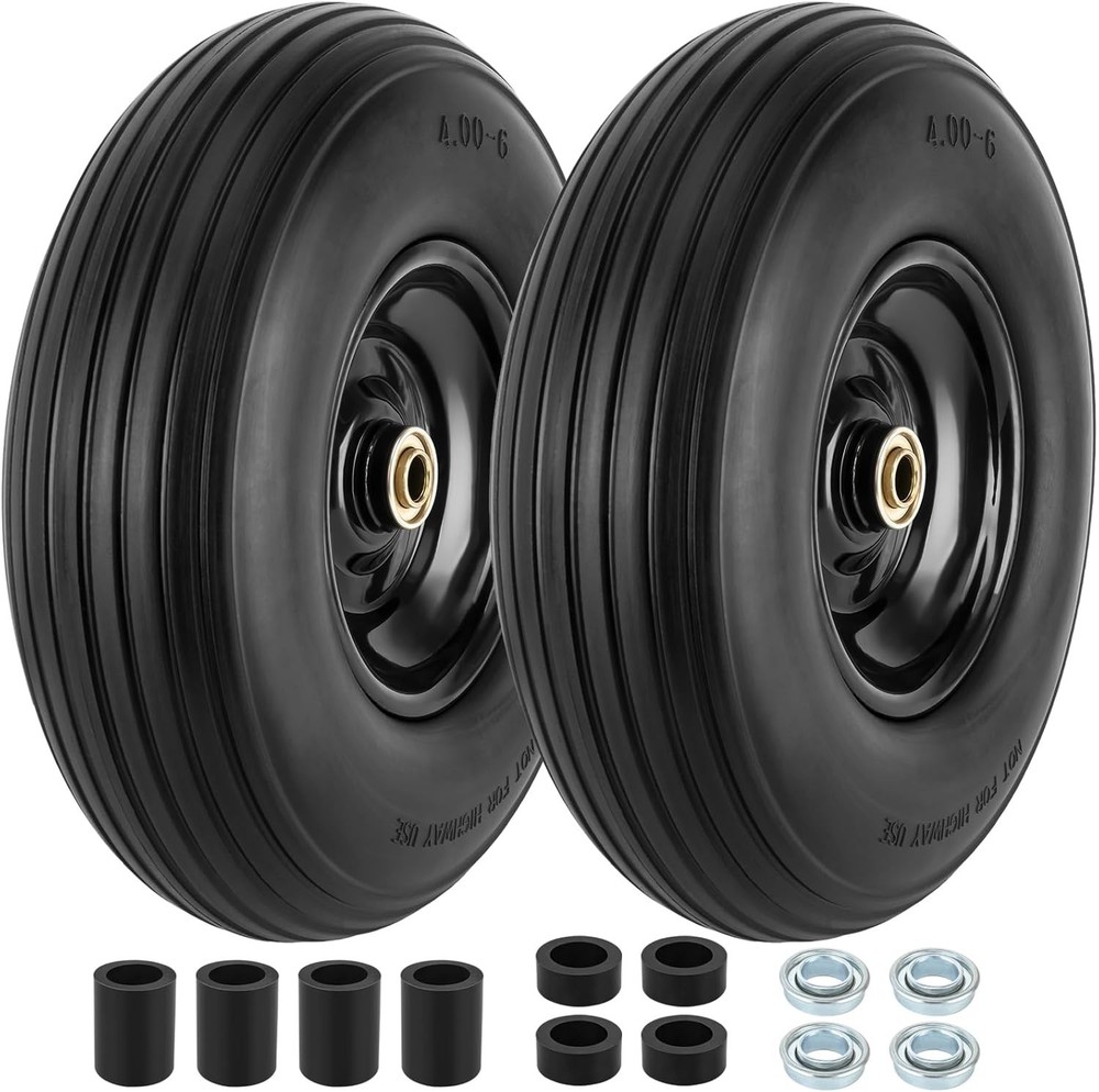 4.00-6 Solid Tire and Wheel Set - 300 lbs Capacity for Versatile Use