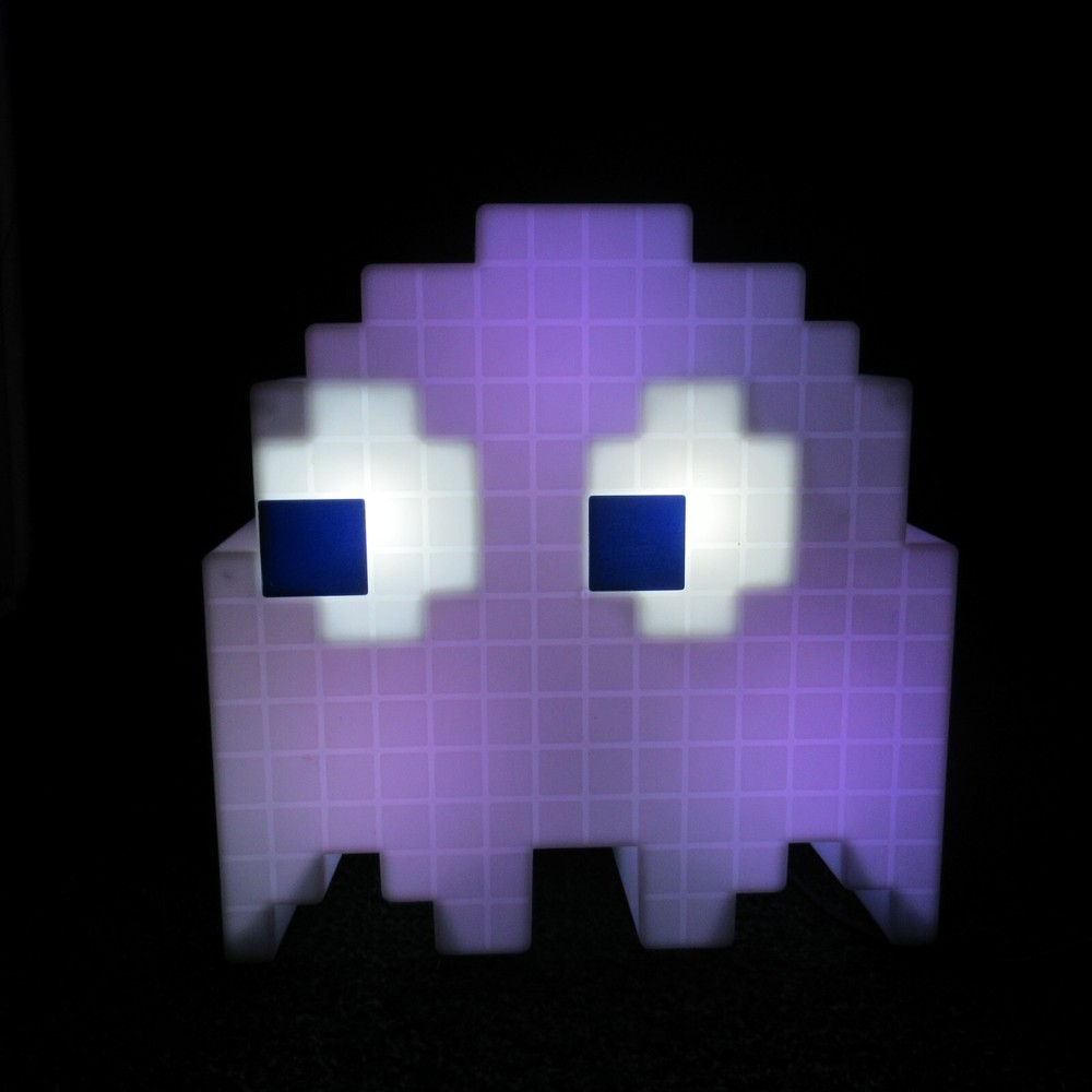 Pac Man White Ghost Color Changing Lights USB Powered Lights React To Sound