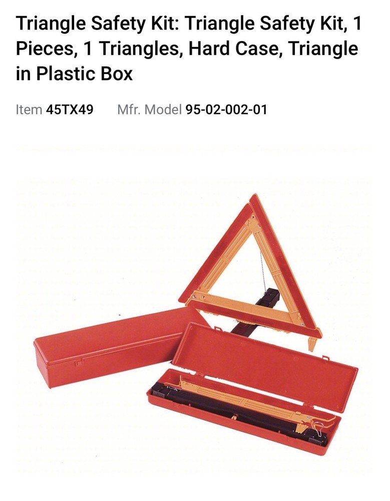 Triangle Safety Kit: Triangle Safety Kit, 1 Pieces, 1 Triangles, Hard Case