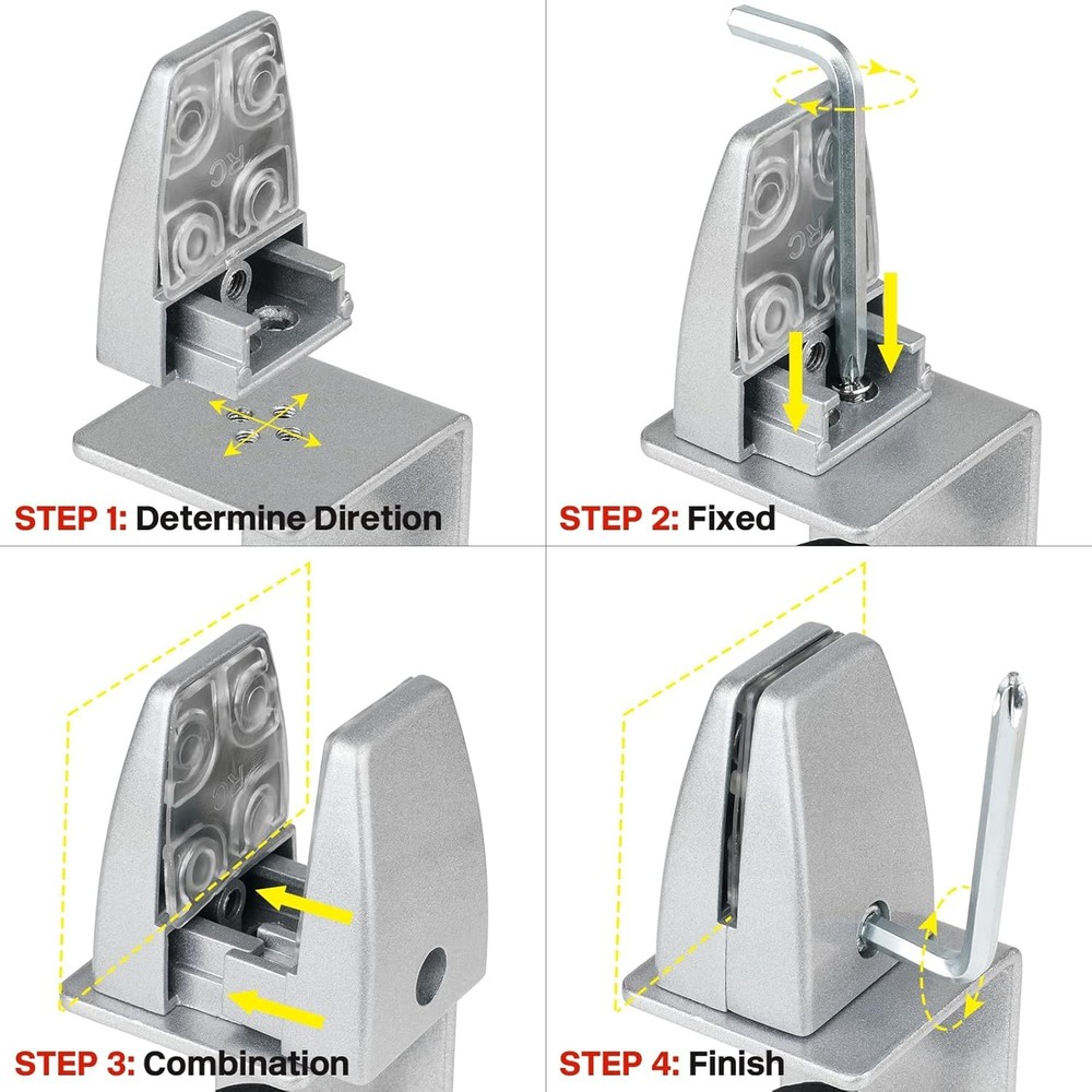 2 Pack Sneeze Guard Support Adjustable Aluminum Desk Divider Panel Clamp