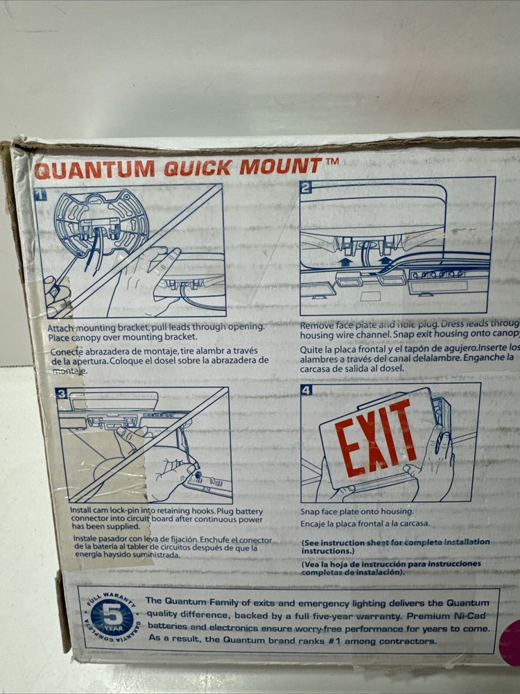 Lithonia Lighting Quantum Thermoplastic LED Emergency Exit Sign Red Letters READ