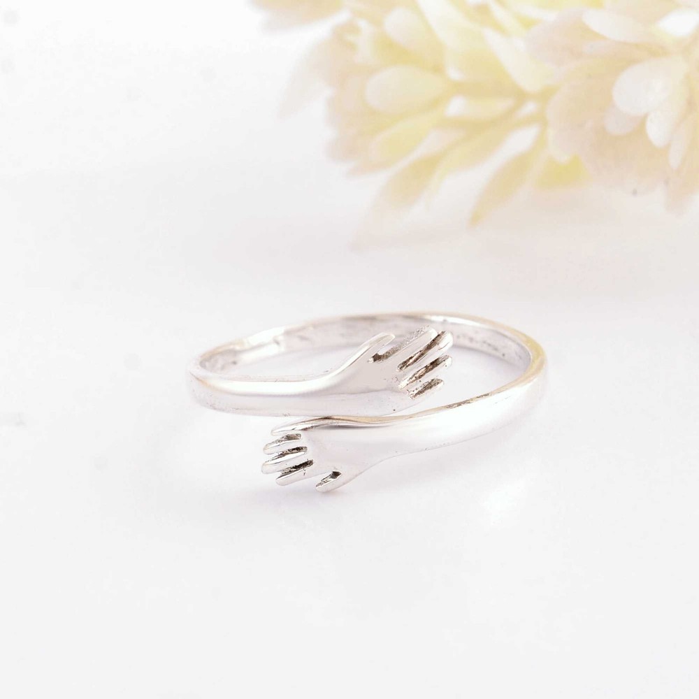 925 Sterling Silver Ring, Hug Ring, Stackable Ring, Minimalist Ring, Love Rings