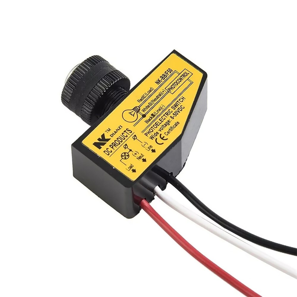 DC 8V-50V Photocell Light Sensor Switch For Automatic Switching Lights Control