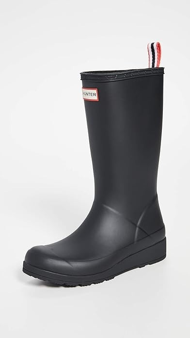 Hunter Women's Play Tall Waterproof Pull On Rain Boots Black Size 9