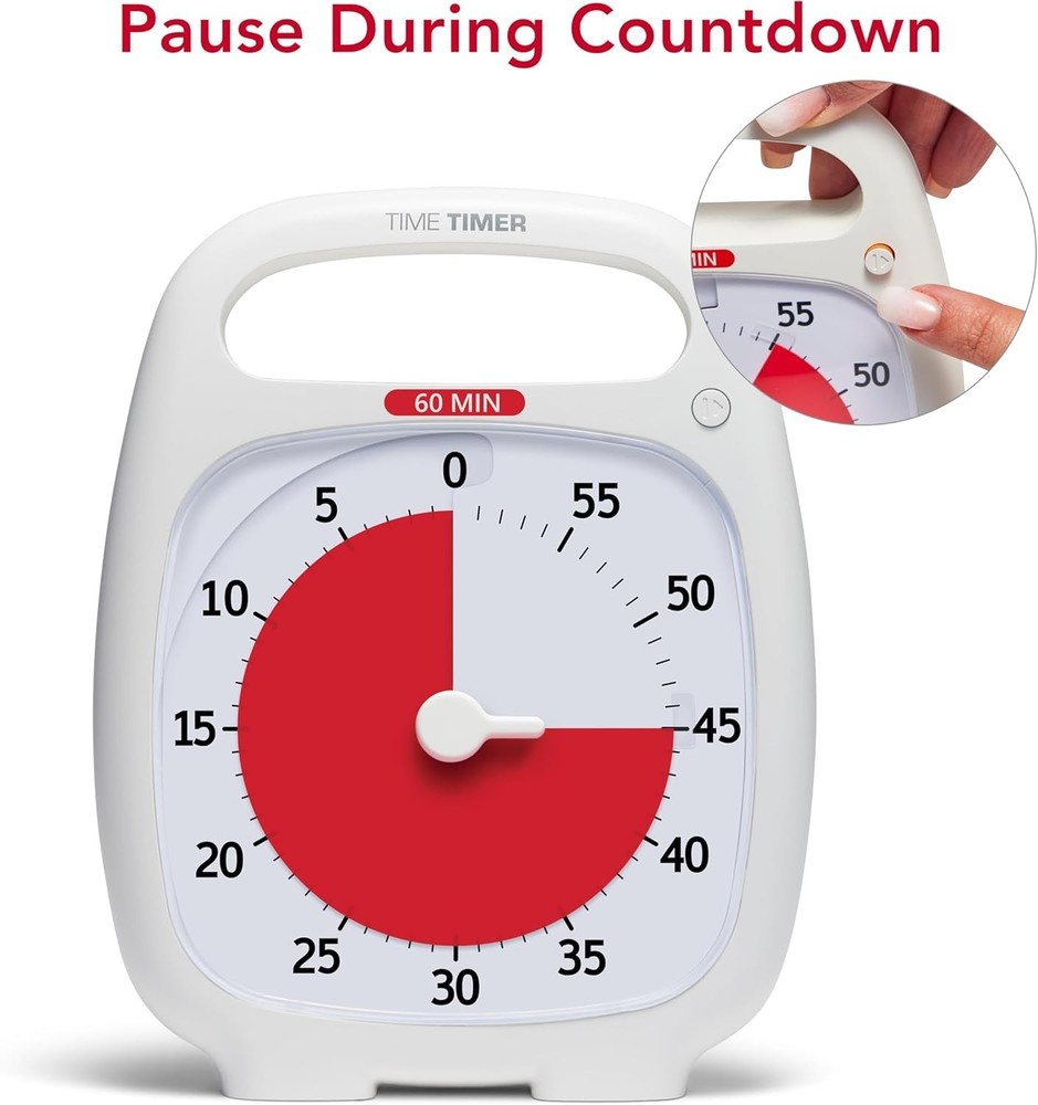 PLUS 60 Minute Desk Visual Timer — Countdown Timer with Portable Handle for C...