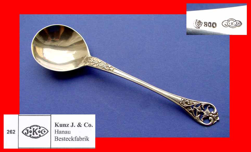 Serving Spoon Kunz J. & Co Hanau 800 Silver B122