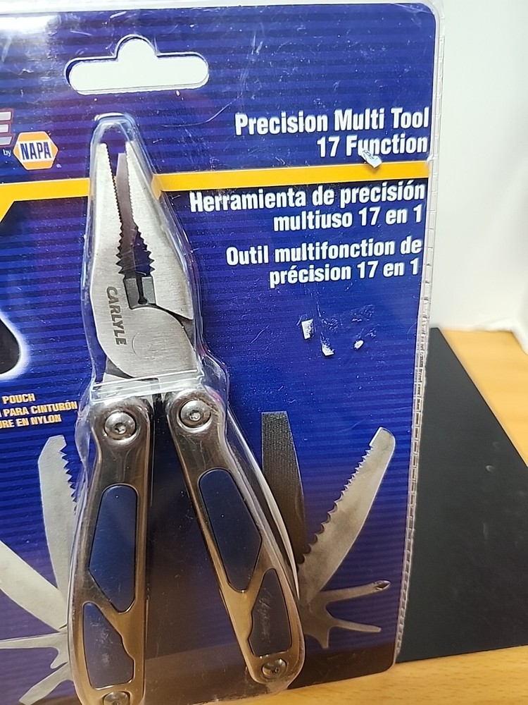 CARLYLE MT17 PRECISION 17 FUNCTION STAINLESS STEEL MULTI TOOL & CASE 9.8oz. 4"