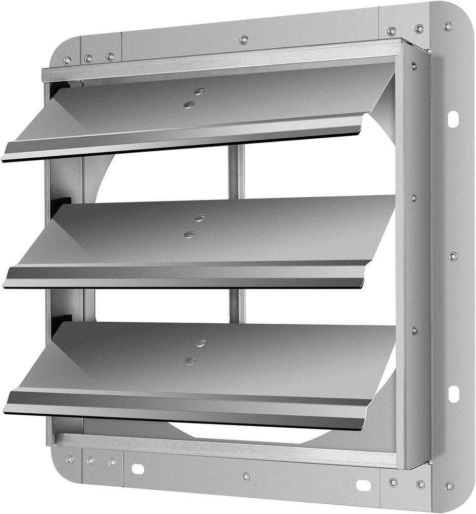 iPower 12"/14"/16"/18"/20'' Square Automatic Gravity Shutter Louver Vent, Silver