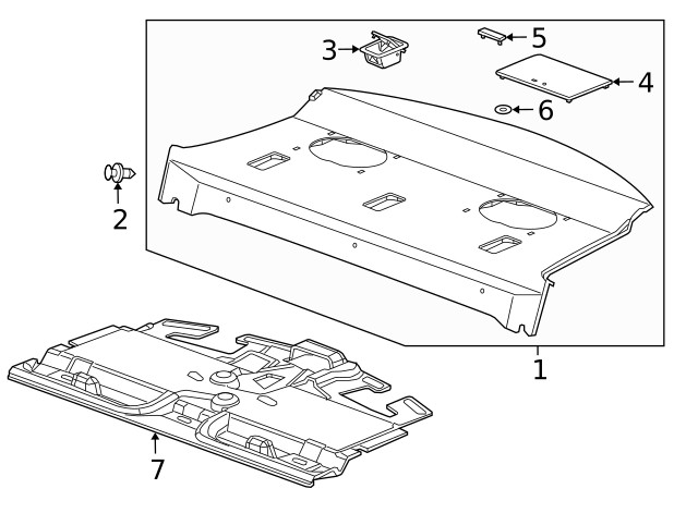 Genuine GM Light Neutral Rear Window Panel Trim 22848635