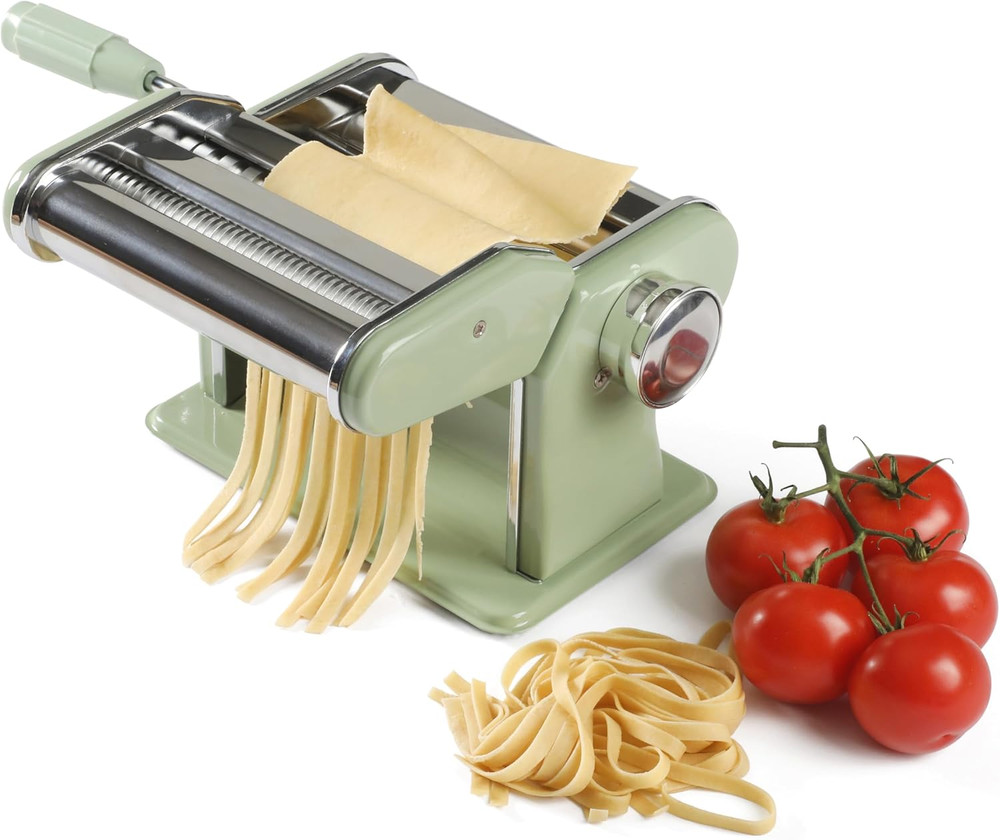 Kitchen Essential Va Bene Manual Pasta Maker Machine Noodle Maker W/Rollers & Cu