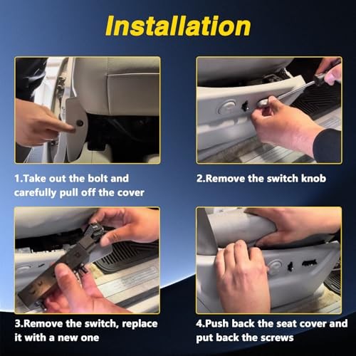 8 Way Front Left Power Seat Adjuster Switch Driver Side Compatible with GMC