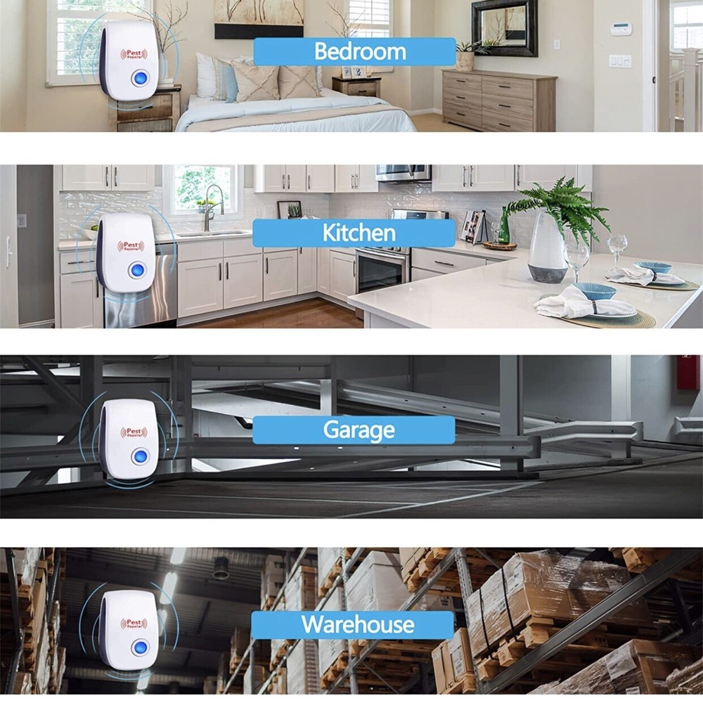 Ultrasonic Pest Repeller 6 Pack, Mouse Spider Roach Repellent