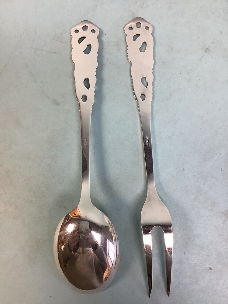 Norwegian Magnus Aase Silver Plate Serving Set 9.5” L