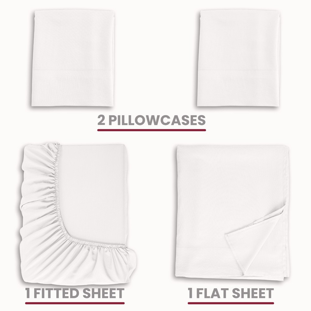 4-Piece Premium Bamboo Bed Sheet Set Deep Pocket Breathable Soft Bamboo Sheets