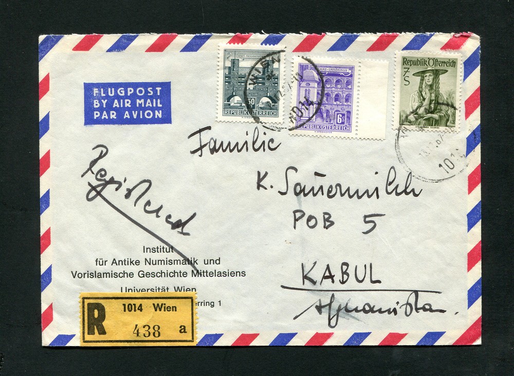 Austria 1967 - Airmail To Afghanistan, Postage Correct