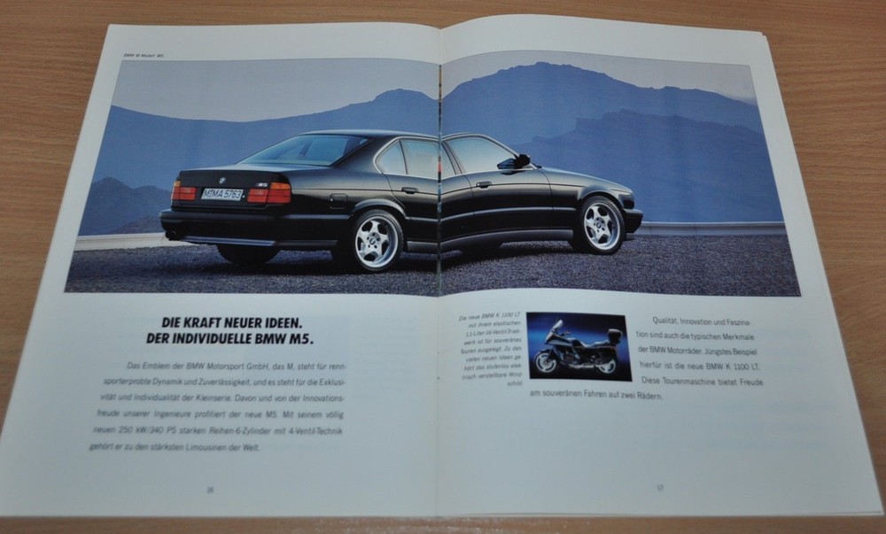 1992 BMW Programm Model Range Brochure Prospekt German Edition