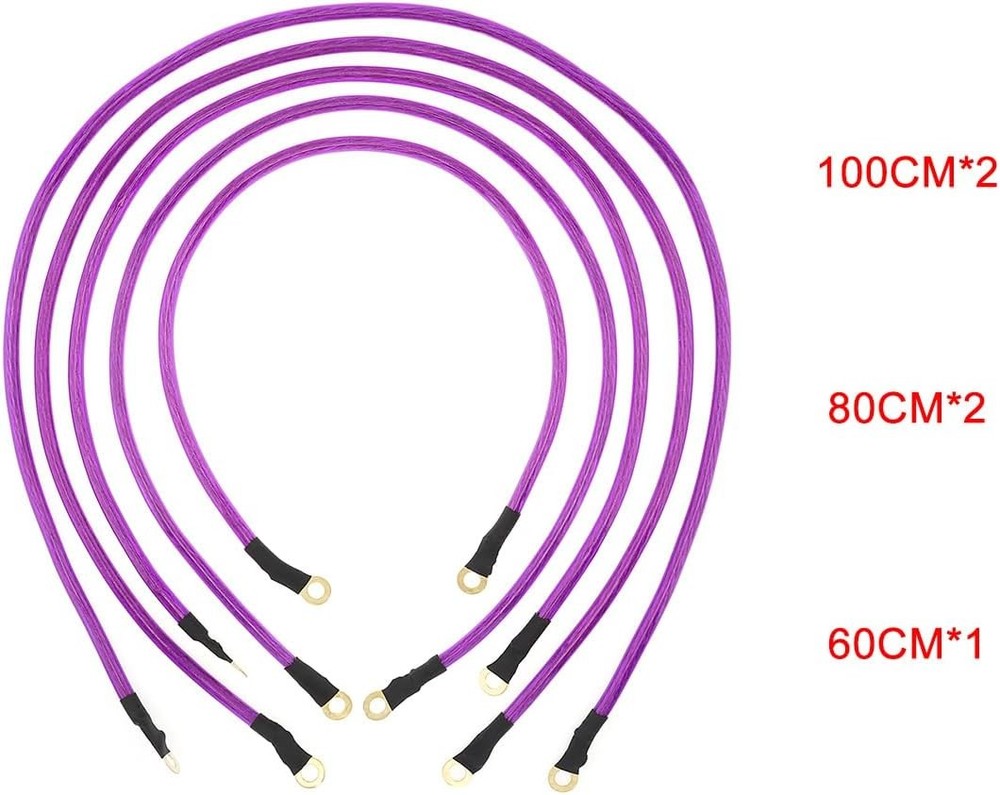 5 Point Car Universal Earth Ground Cables Grounding Wire System Kit High Perform