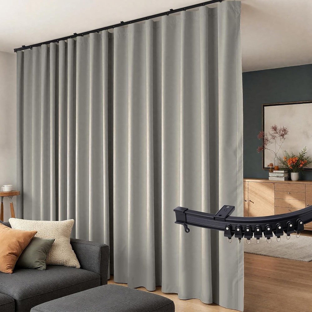 Room Divider Curtains Flexible Ceiling Tracks Set Curtain Track Ceiling Mount US