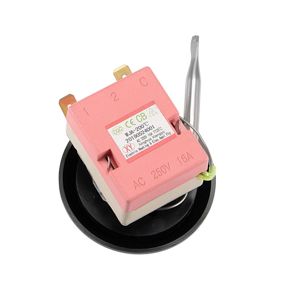 uxcell NC 250V 16A 60-200C Temperature Control Switch Capillary Black