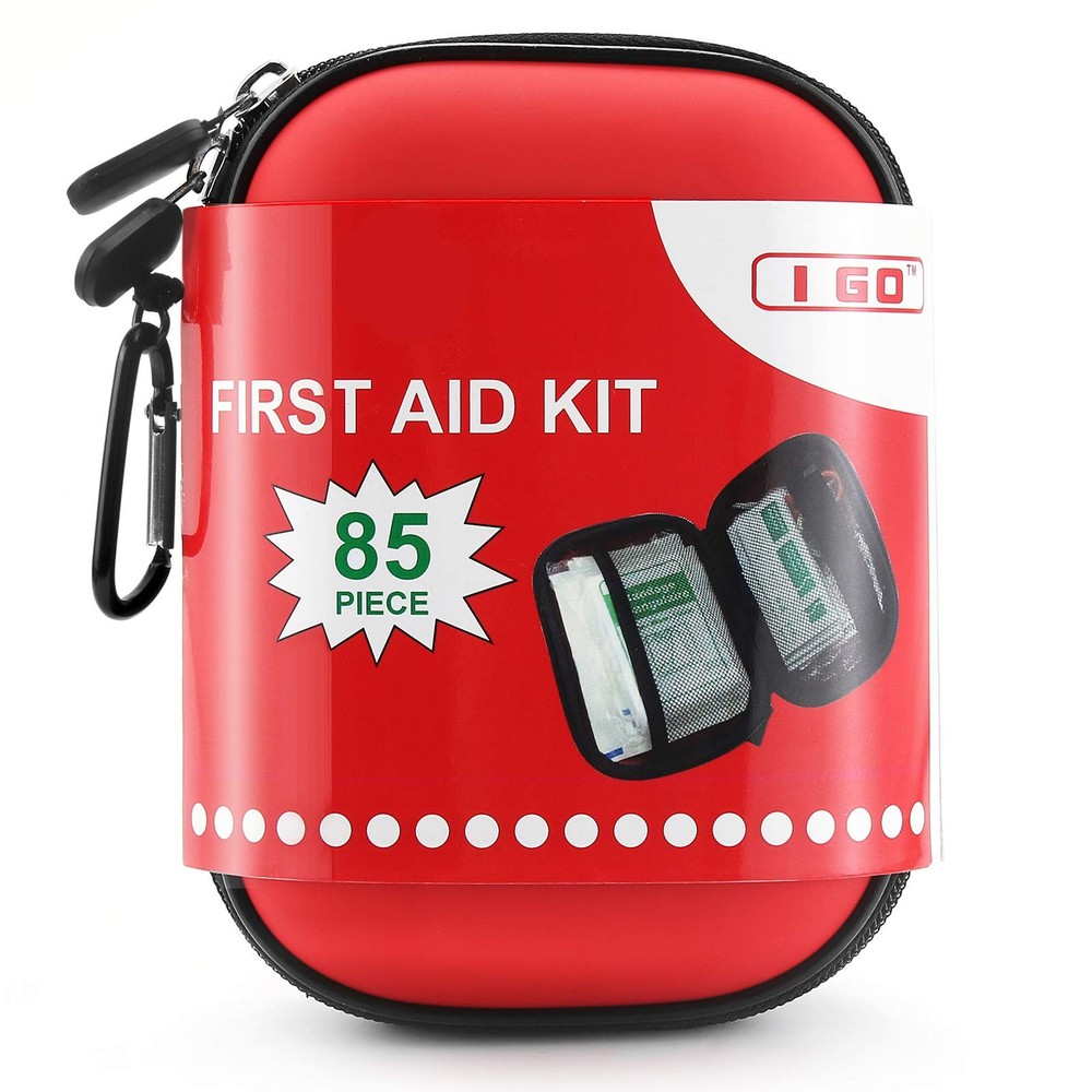 85 Pieces Hard Shell Mini Compact First Aid Kit, Small Personal Emergency Sur...