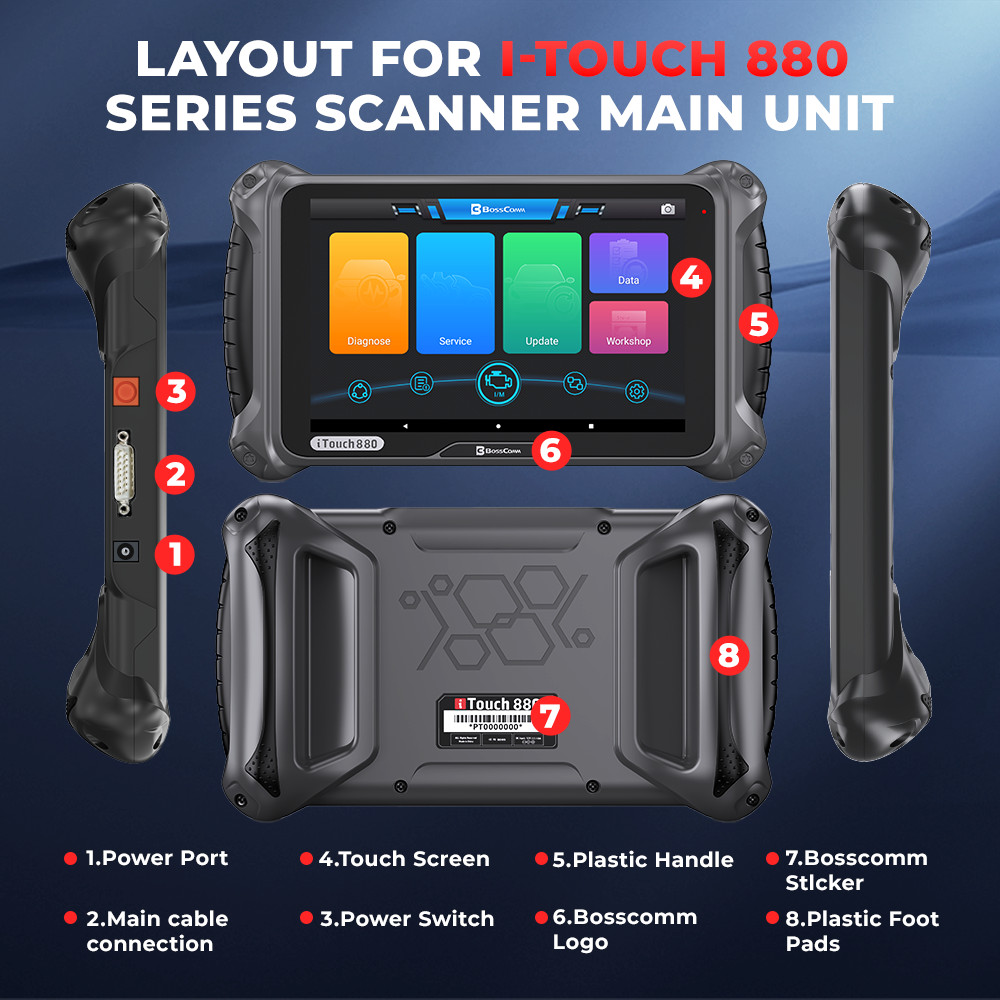 BOSSCOMM iTouch 880 OBD2 Scanner Diagnostic Tool Fuel Injector Coding Service