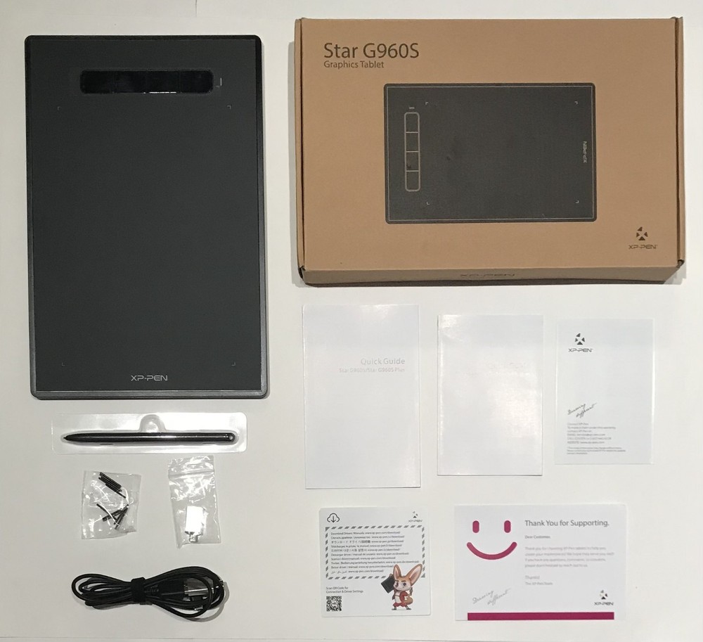 XP Pen, Star G960S Graphics Tablet 9"x6" (Open Box/Pen Clipper Missing) Working