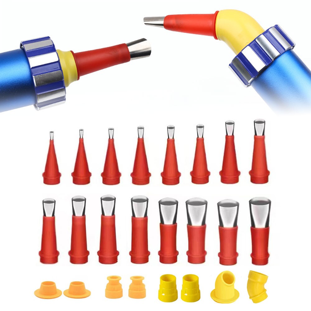 24PCS Rubber Nozzle Tool Kit Reusable Universal Integrated Rubber Nozzle Tool ET