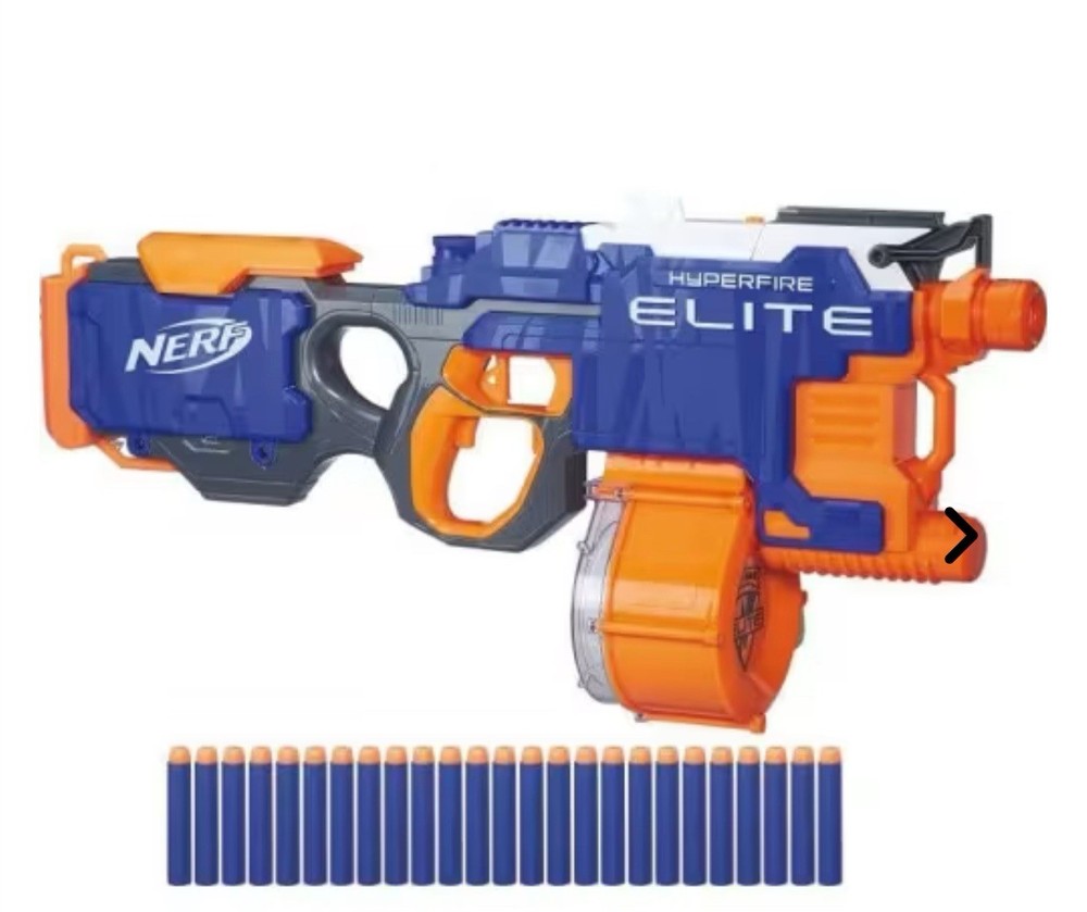 NERF Gun Elite N-strike Motorized Hyperfire Blaster 5 Darts Per Second B5573