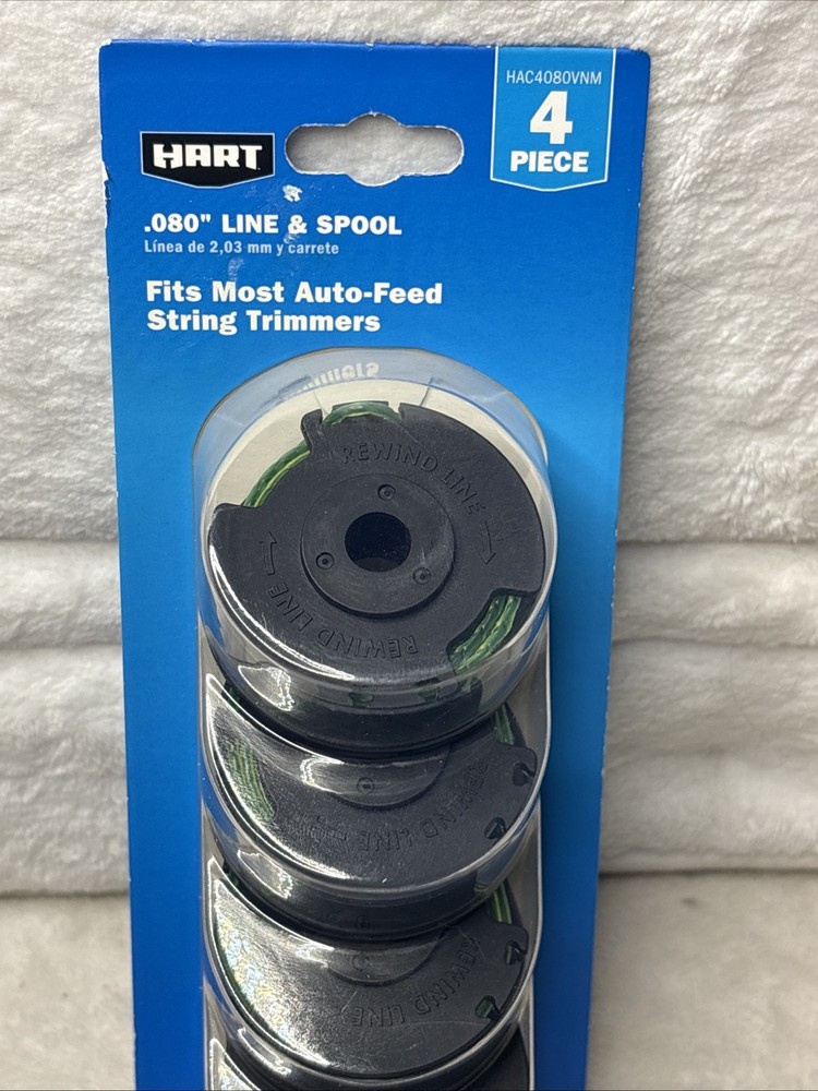 HART .080 Line and Spool 4 Pack Fits Most Auto Feed String Trimmers Replacement