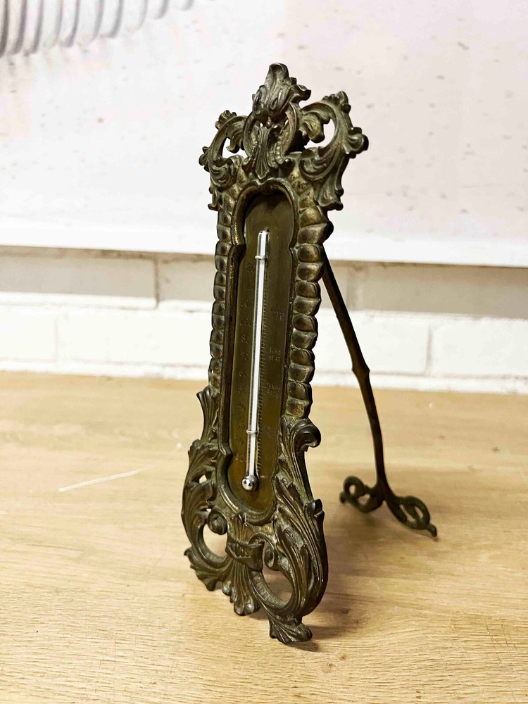 Antique Baroque Style Table Thermometer