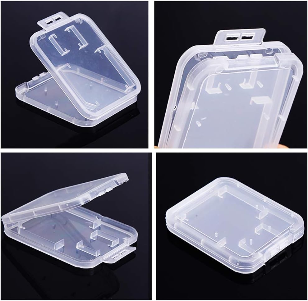 Clear Plastic Memory Card Case Compatible with SD SDHC SDXC Micro White